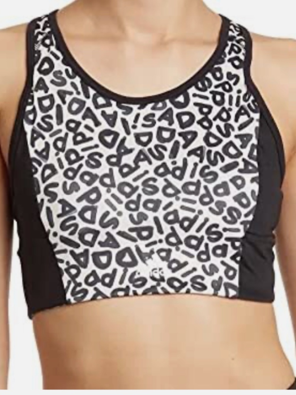Adidas x FARM Rio Aeroready 3-Stripes print sports crop top